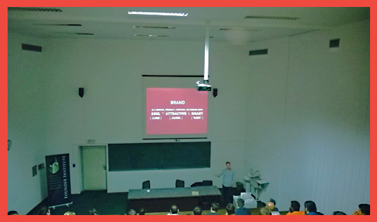 Fabian Geyrhalter speaking at the University of Zagreb for the Founder Institute, October 22, 2014